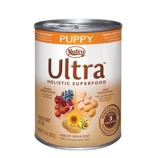 Nutro Ultra Puppy Chunks in Gravy Canned Dog Food, 12.5-oz, case of 12