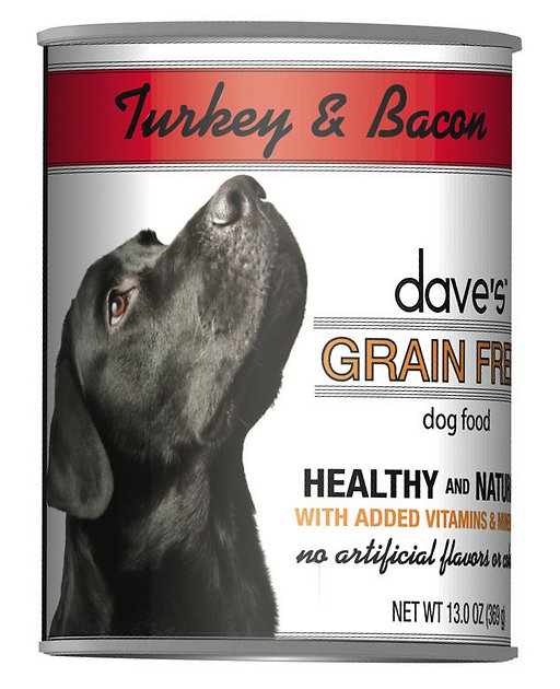 Dave's Pet Food Grain-Free Turkey & Bacon Recipe Canned Dog Food, 13-oz, case of 12