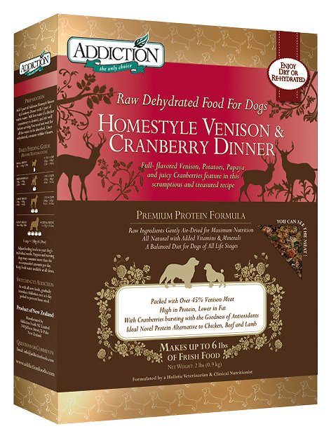 Addiction Homestyle Venison & Cranberry Dinner Raw Dehydrated Dog Food