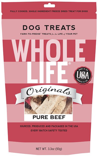 Whole Life Pure Beef Freeze-Dried Dog Treats, 3.3-oz bag