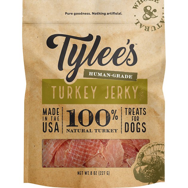 Tylee's Turkey Jerky Human-Grade Dog Treats, 8-oz bag