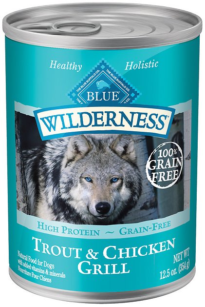 Blue Buffalo Wilderness Trout & Chicken Grill Grain-Free Canned Dog Food, 12.5-oz, case of 12