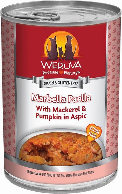 Weruva Marbella Paella with Mackerel & Pumpkin in Aspic Grain-Free Canned Dog Food