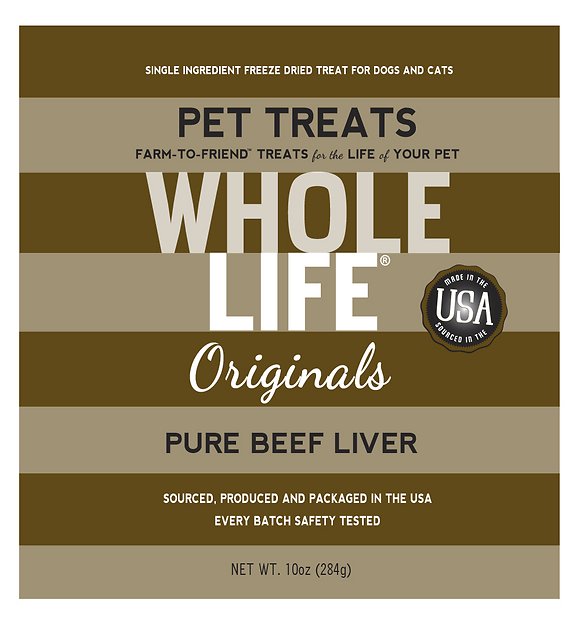 Whole Life Pure Beef Liver Freeze-Dried Dog & Cat Treats, 10-oz bag