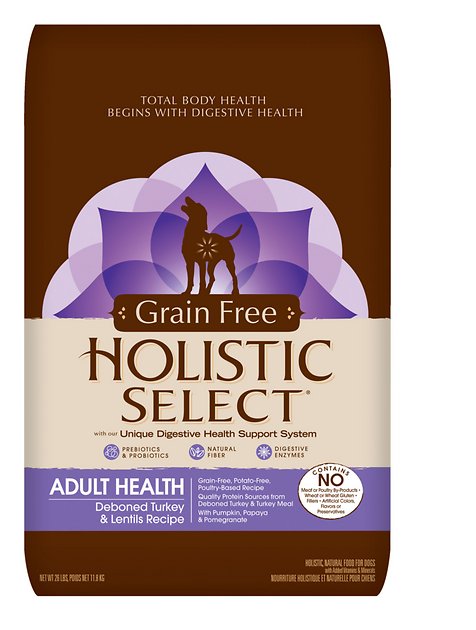 Holistic Select Adult Health Deboned Turkey & Lentils Recipe Grain-Free Dry Dog Food