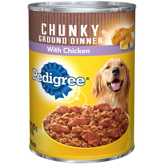 Pedigree Chunky Ground Dinner With Chicken Canned Dog Food, 13.2-oz, case of 12