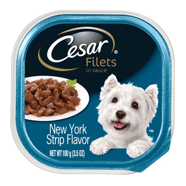 Cesar Gourmet Filets in Sauce New York Strip Dog Food Trays, 3.5-oz, case of 24