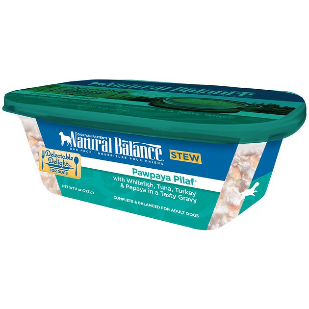 Natural Balance Delectable Delights Pawpaya Pilaf Stew Wet Dog Food, 8-oz tubs, case of 12