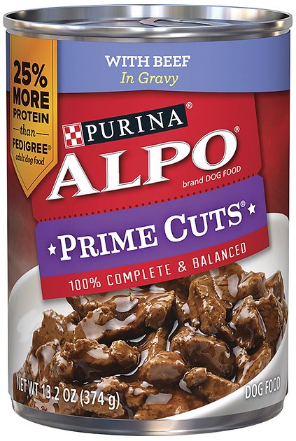 ALPO Prime Cuts with Beef in Gravy Canned Dog Food, 13.2-oz, case of 12