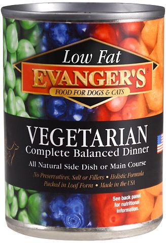 Evanger's Low Fat Vegetarian Dinner Canned Dog & Cat Food, 13-oz, case of 12