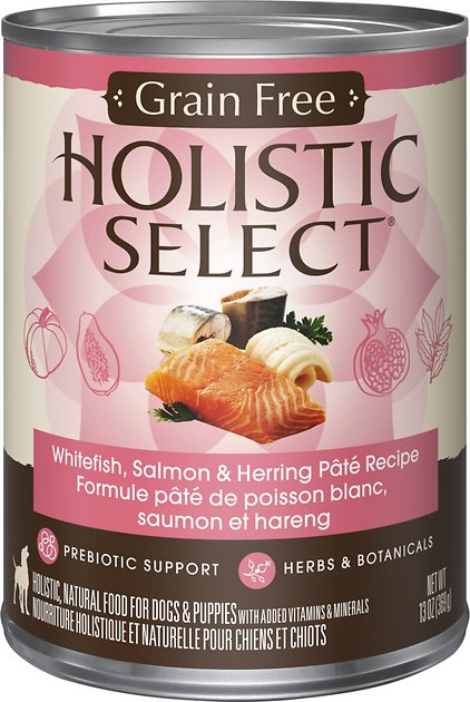 Holistic Select Whitefish, Salmon & Herring Pate Recipe Grain-Free Canned Dog Food, 13-oz, case of 12