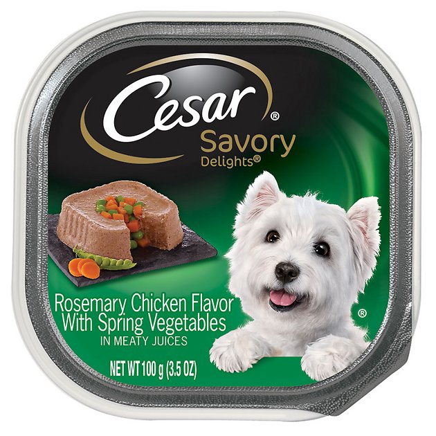 Cesar Savory Delights Rosemary Chicken Dog Food Trays, 3.5-oz, case of 24