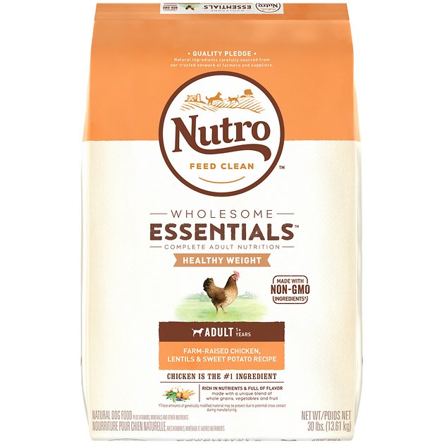 Nutro Wholesome Essentials  Healthy Weight Adult Farm Raised Chicken, Lentils & Sweet Potato Recipe Dry Dog Food, 30-lb bag