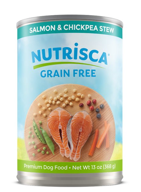 Nutrisca Grain-Free Salmon & Chickpea Stew Recipe Canned Dog Food, 13-oz, case of 12