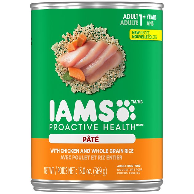 Iams Proactive Health Adult With Chicken & Whole Grain Rice Pate Canned Dog Food