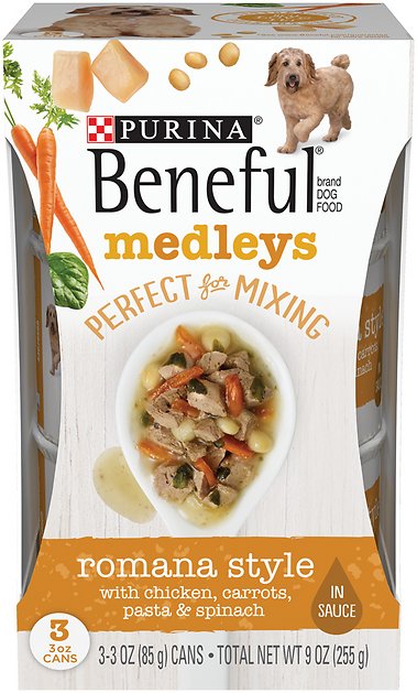 Purina Beneful Medleys Romana Style Canned Dog Food, 3-oz, pack of 3