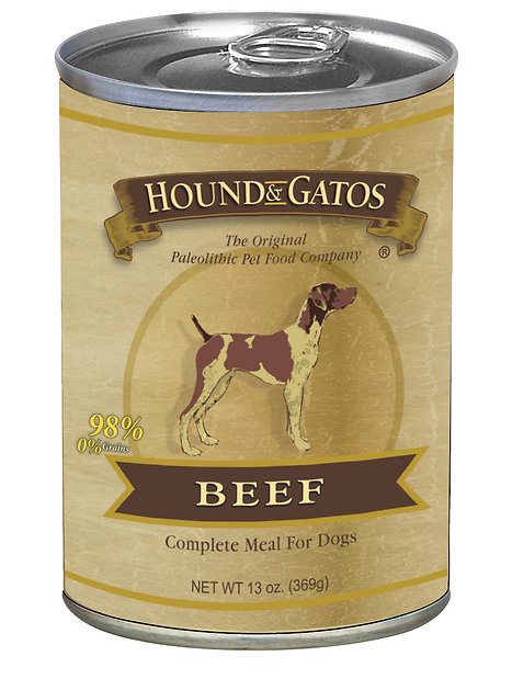 Hound & Gatos Beef Formula Grain-Free Canned Dog Food, 13-oz, case of 12