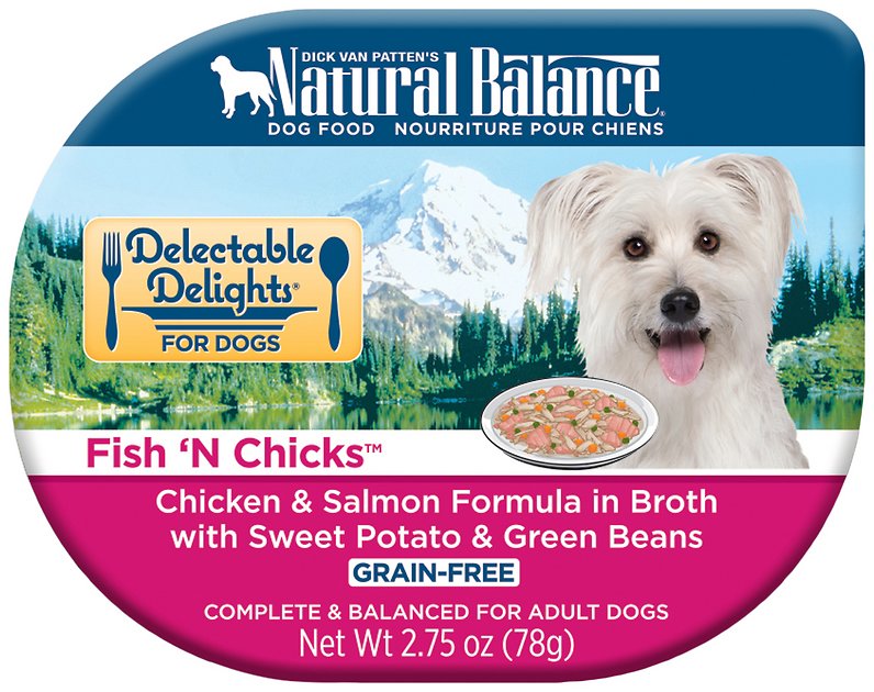 Natural Balance Delectable Delights Fish 'N Chicks Grain-Free Wet Dog Food, 2.75-oz tubs, case of 24