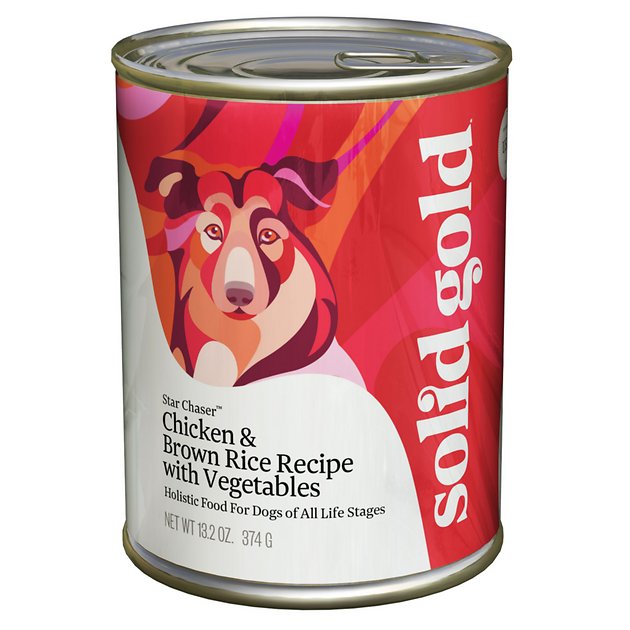 Solid Gold Star Chaser Chicken & Brown Rice Recipe with Vegetables Canned Dog Food, 13.2-oz, case of 12