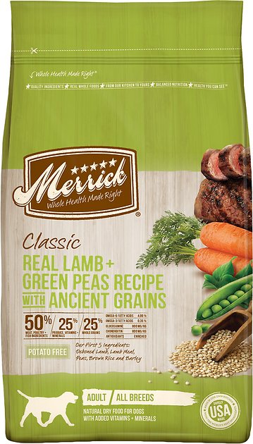 Merrick Classic Real Lamb + Green Peas Recipe with Ancient Grains Adult Dry Dog Food