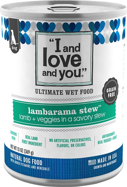 I and Love and You Lambarama Stew Grain-Free Canned Dog Food, 13-oz, case of 12