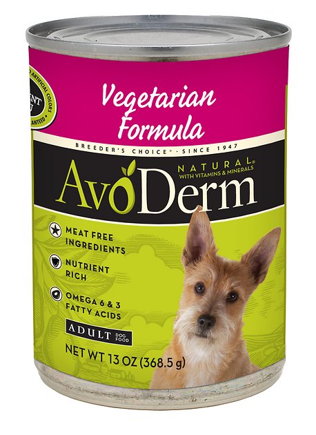 AvoDerm Natural Vegetarian Formula Adult Canned Dog Food, 13-oz, case of 12