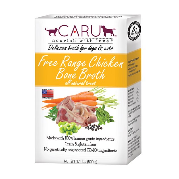 Caru Free Range Chicken Bone Broth for Dogs & Cats, 1.1-lb box