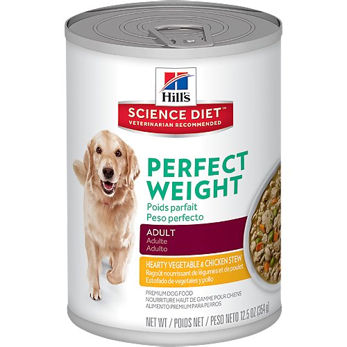 Hill's Science Diet Adult Perfect Weight Hearty Vegetable & Chicken Stew Canned Dog Food, 12.5-oz, case of 12