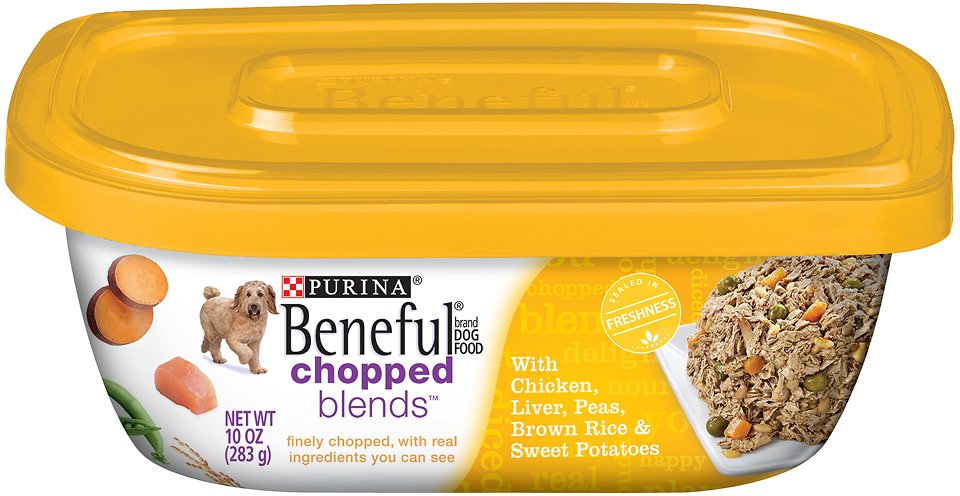 Purina Beneful Chopped Blends with Chicken, Liver, Peas, Brown Rice & Sweet Potatoes Wet Dog Food, 10-oz, case of 8