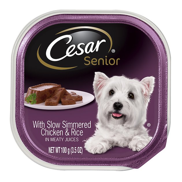 Cesar Senior with Chicken & Rice Dog Food Trays, 3.5-oz, case of 24