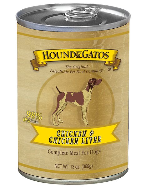 Hound & Gatos Chicken & Chicken Liver Formula Grain-Free Canned Dog Food, 13-oz, case of 12