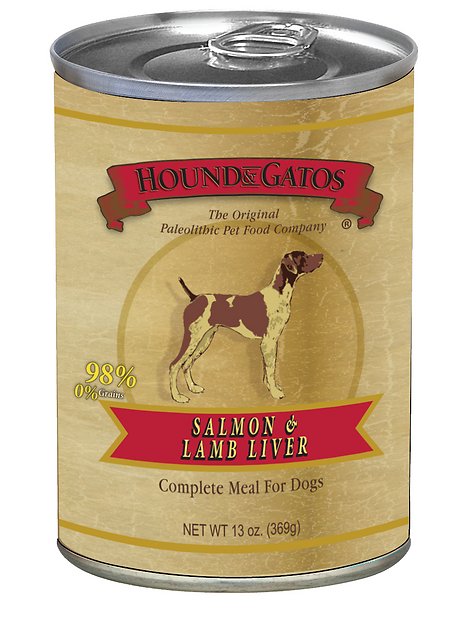 Hound & Gatos Salmon & Lamb Liver Formula Grain-Free Canned Dog Food, 13-oz, case of 12