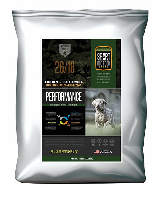 Sport Dog Food 26/18 Performance Recipe Chicken & Fish Formula High Protein Dry Dog Food, 50-lb bag