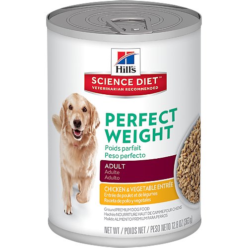 Hill's Science Diet Adult Perfect Weight Chicken & Vegetables Entree Canned Dog Food, 12.8-oz, case of 12