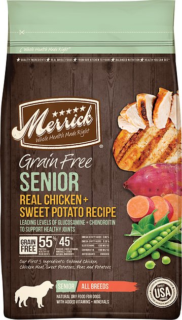 Merrick Real Chicken & Sweet Potato Recipe Grain Free Senior Dry Dog Food