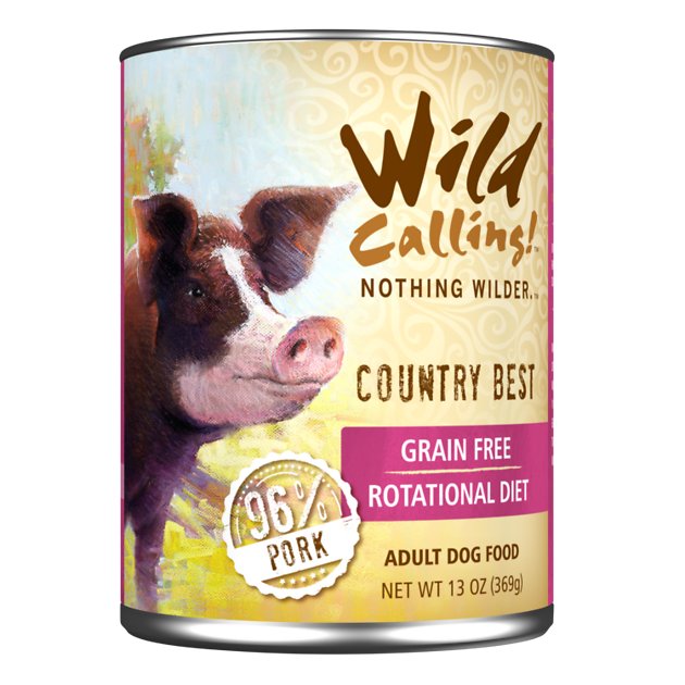 Wild Calling Country Best 96% Pork Grain-Free Adult Canned Dog Food, 13-oz, case of 12