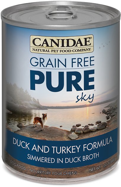 CANIDAE Grain-Free PURE Sky Duck & Turkey Formula Canned Dog Food, 13-oz, case of 12