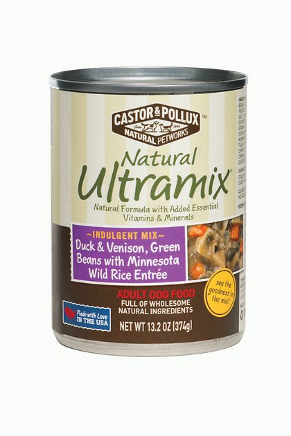 Castor & Pollux Natural Ultramix Duck & Venison, Green Beans with Minnesota Wild Rice Entree Adult Canned Dog Food, 13.2-oz, case of 12