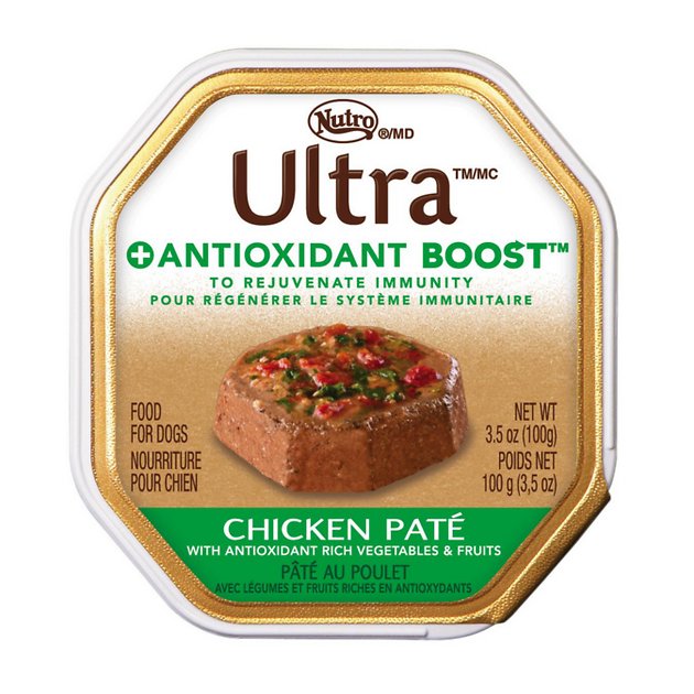 Nutro Ultra Antioxidant Boost Chicken Pate Dog Food Trays, 3.5-oz, case of 24