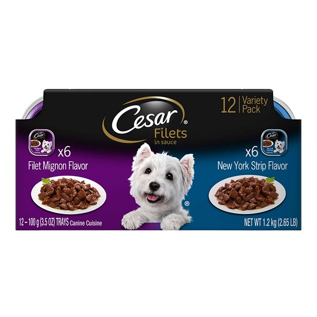 Cesar Gourmet Filets in Sauce Beef Multipack Dog Food Trays, 3.5-oz, case of 12