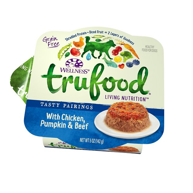 Wellness TruFood Tasty Pairings with Chicken, Pumpkin & Beef Grain-Free Dog Food Trays, 5-oz, case of 24