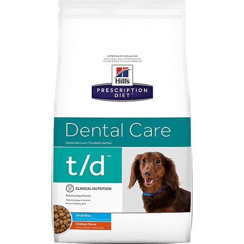 Hill's Prescription Diet t/d Dental Care Chicken Flavor Small Bites Dry Dog Food, 5-lb bag