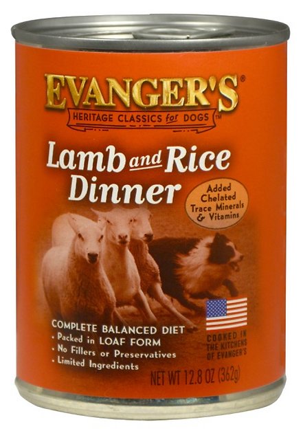 Evanger's Classic Recipes Lamb & Rice Dinner Canned Dog Food, 12.8-oz, case of 12