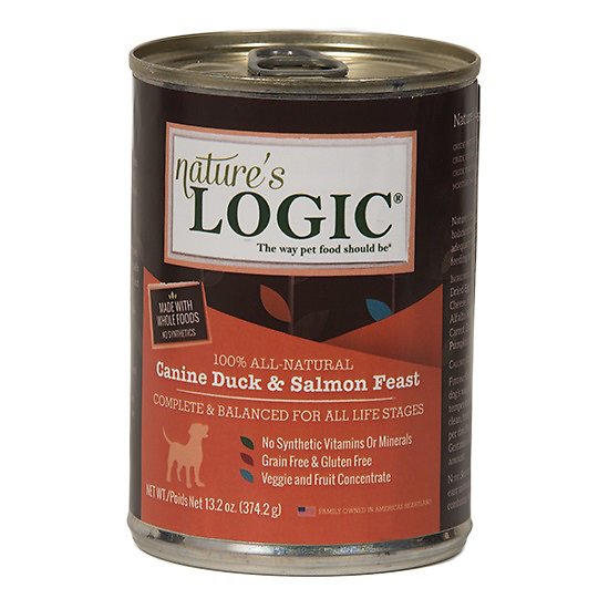 Nature's Logic Canine Duck & Salmon Feast Grain-Free Canned Dog Food, 13.2-oz, case of 12