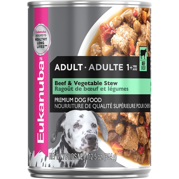 Eukanuba Adult Beef & Vegetable Stew Canned Dog Food, 12.5-oz, case of 12