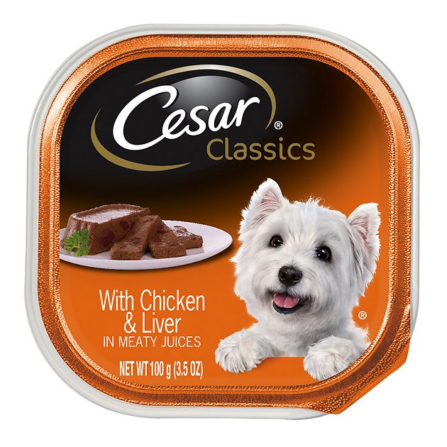 Cesar Classics Pate with Chicken & Liver Dog Food Trays, 3.5-oz, case of 24