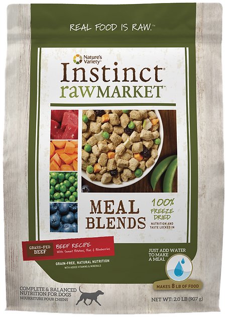 Instinct by Nature's Variety Raw Market Grain-Free Beef Recipe Meal Blends Freeze-Dried Dog Food