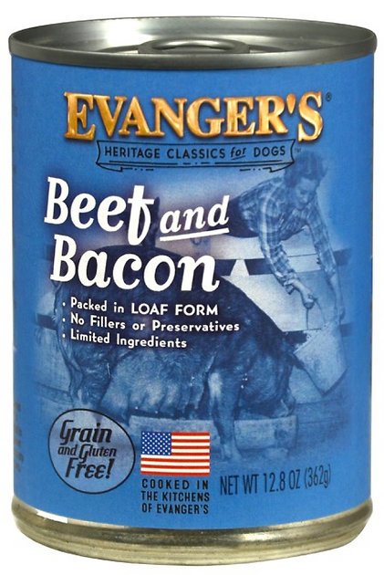 Evanger's Classic Recipes Beef & Bacon Grain-Free Canned Dog Food, 12.8-oz, case of 12