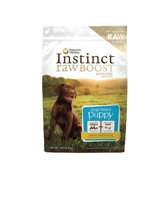 Instinct by Nature's Variety Raw Boost Grain-Free Chicken Meal Recipe Large Breed Puppy Dry Dog Food, 20-lb bag