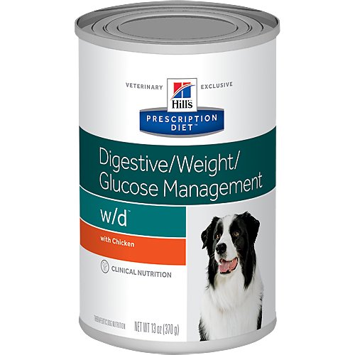 Hill's Prescription Diet w/d Digestive/Weight/Glucose Management with Chicken Canned Dog Food, 13-oz, case of 12